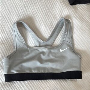 Nike kids Gray and Black Sports Bra Moisture-Wicking Racerback